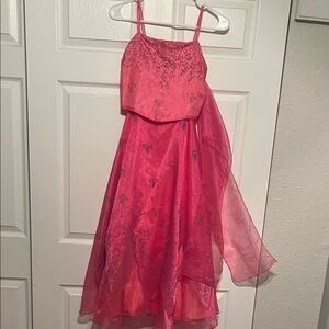 Charming Pink Floral Kids Dress